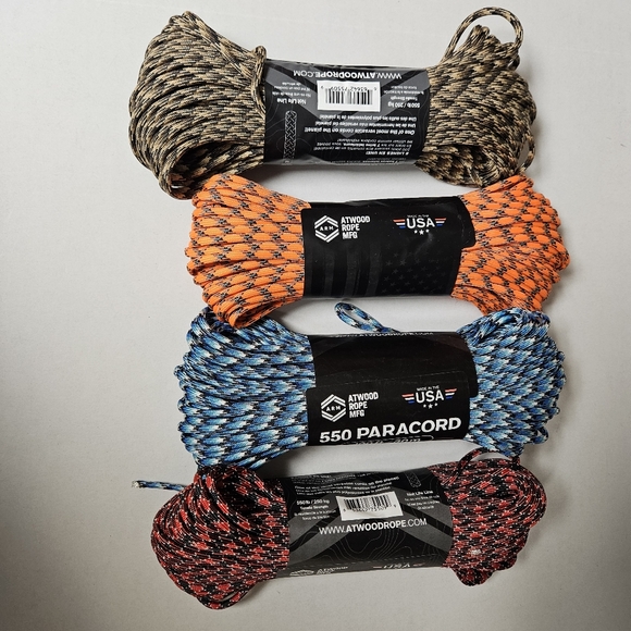 Atwood Rope 550 Paracord Set‎ - Camo, Orange, Blue, Red - Picture 1 of 4